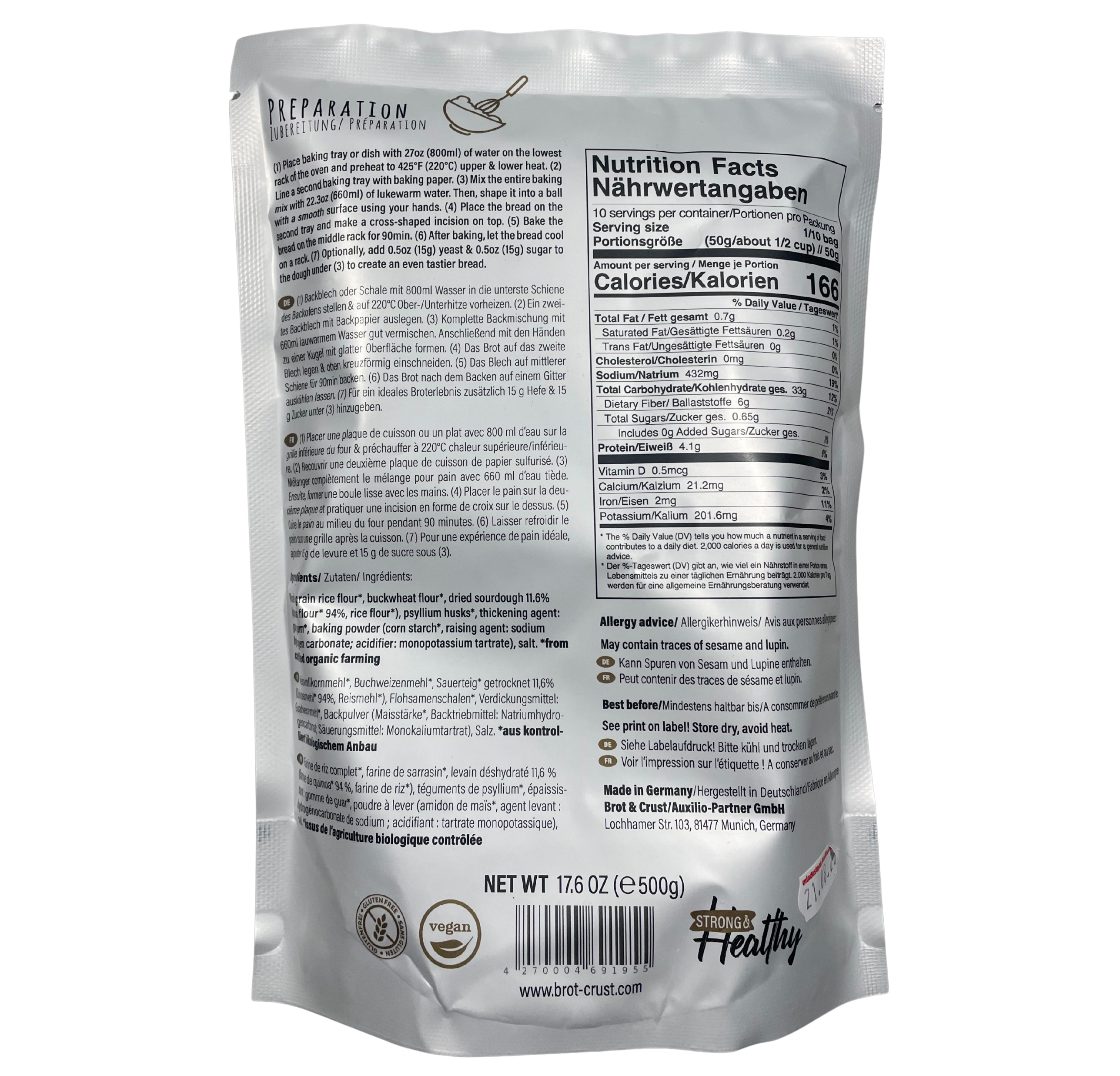 German Farmer's Bread Baking Mix - Gluten Free