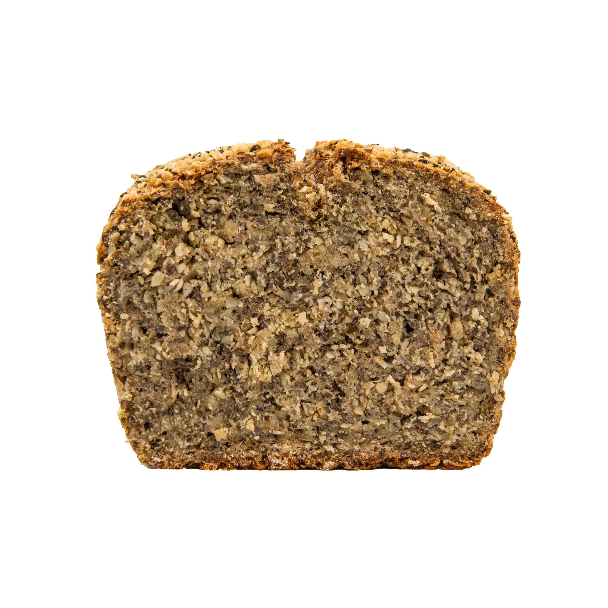 Sliced loaf off German gluten-free protein bread