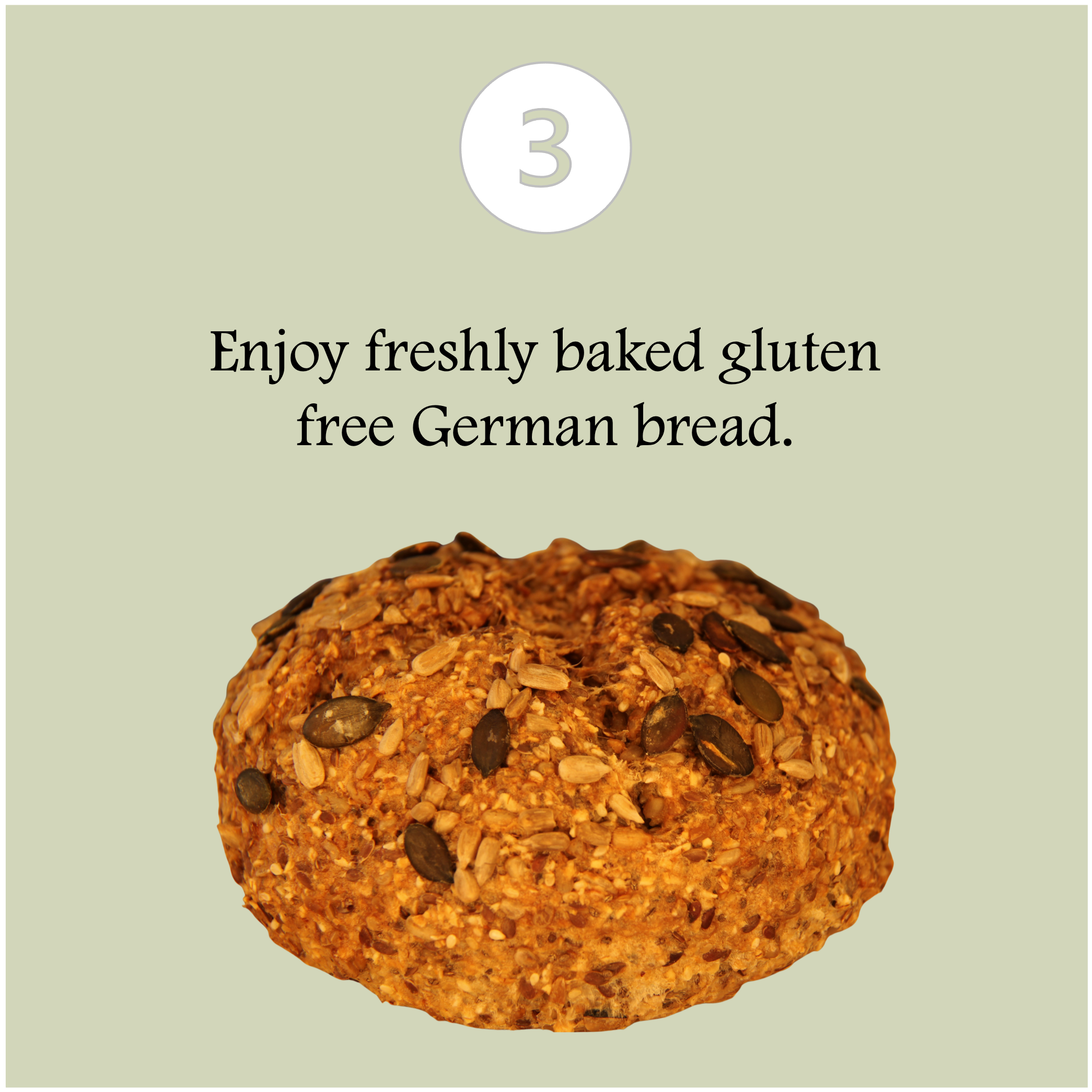 Gluten-free German bread with seeds